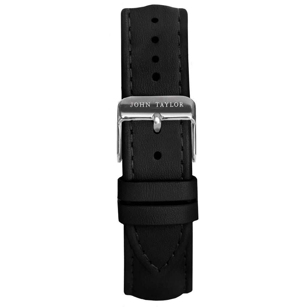 Black & Silver Stitched - John Taylor Watches